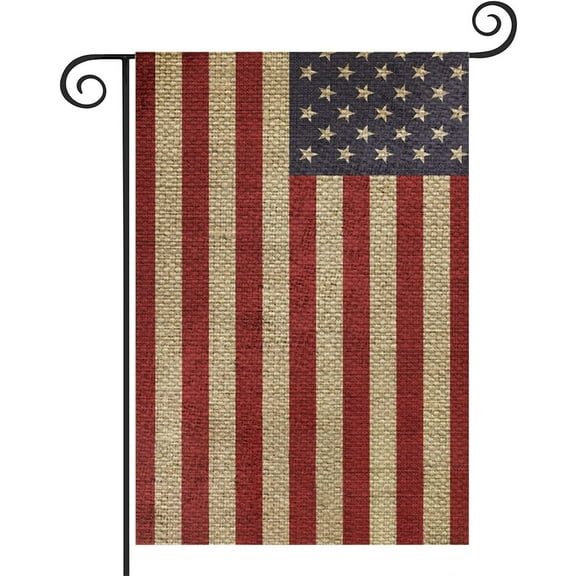 Independence Day Vintage Garden Flag American Blue Red The Stars and Stripes Burlap Flags 12.5x18 Vertical Double Sided Small Garden Flags Memorial Patriotic the StarSpangled Banner for