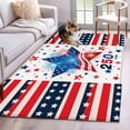 thumbnail image 1 of Independence Day Washable Area Rug 2.7 x 5 ft 250th Years US Flag Red Blue Star Fireworks, Soft Non Slip Rugs Stain Repellent Indoor Felt Carpet for Living Dining Room Bedroom Home Office, 1 of 9