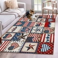 thumbnail image 1 of Independence Day Washable Area Rug 2.7 x 5 ft Retro Red Blue Stars Stripes Star Love Plaid, Soft Non Slip Rugs Stain Repellent Indoor Felt Carpet for Living Dining Room Bedroom Home Office, 1 of 9