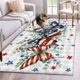 thumbnail image 1 of Independence Day Washable Area Rug 4 x 6 ft Vintage Butterfly Star Leaf Gray Plaid, Soft Non Slip Rugs Stain Repellent Indoor Felt Carpet for Living Dining Room Bedroom Home Office, 1 of 9