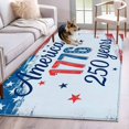 thumbnail image 1 of Independence Day Washable Area Rugs 2.7'x5', 1776 America 250 Years Vintage Country Red Blue Low Pile Throw Living Room Rug Non-Slip Sturdy Edge Binding Carpet for Indoor Entryway Bedside Kitchen, 1 of 9