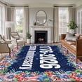 thumbnail image 1 of Independence Day Washable Living Room Rugs 8'x10', 250th Anniversary Blue Red Sparklers Flowers Low Pile Throw Large Area Rug Non-Slip Sturdy Edge Binding Carpet for Bedroom Dining Room Office, 1 of 9
