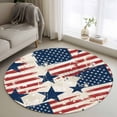 thumbnail image 1 of Independence Day Washable Round Area Rug 3.3 ft, Watercolor U, S, Flag Retro Blue Star Red Stripes, Soft Non Slip Rugs Stain Repellent Indoor Felt Carpet for Living Dining Room Bedroom Home Office, 1 of 9