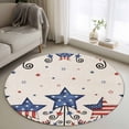 thumbnail image 1 of Independence Day Washable Round Area Rug 3 ft, American Flag Stars Beige Texture, Soft Non Slip Rugs Stain Repellent Indoor Felt Carpet for Living Dining Room Bedroom Home Office, 1 of 9