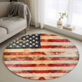 thumbnail image 1 of Independence Day Washable Round Area Rug 3 ft, Retro Country American Flag, Soft Non Slip Rugs Stain Repellent Indoor Felt Carpet for Living Dining Room Bedroom Home Office, 1 of 9