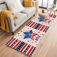thumbnail image 1 of Independence Day Washable Runner Rugs 2'x6', 250th Years American Flag Red Blue Star Fireworks Low Pile Throw Entryway Rug Non-Slip Sturdy Edge Binding Carpet for Indoor Bedside Entrance Bedside, 1 of 9