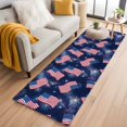 thumbnail image 1 of Independence Day Washable Runner Rugs 2'x6', American Flag Fantasy Romantic Firework Low Pile Throw Entryway Rug Non-Slip Sturdy Edge Binding Carpet for Indoor Bedside Entrance Bedside, 1 of 9