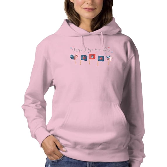 Independence Day Watercolor Flag Hoodie Women -Image by Shutterstock, Female 3X-Large