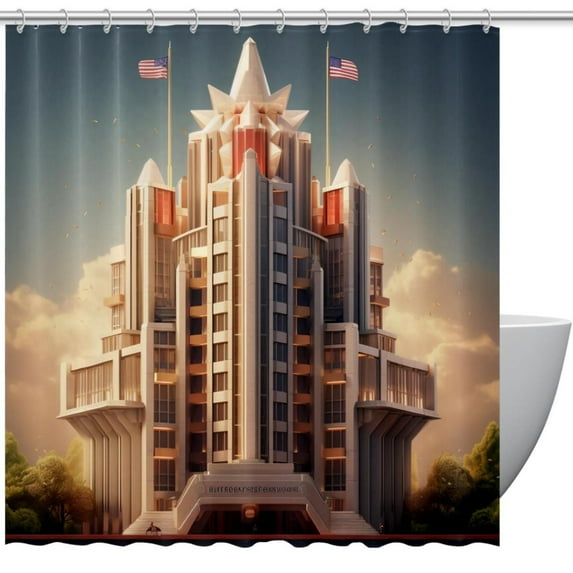 Independence Day Waterproof Printed Shower Curtain Sets with Hook for Bathroom Decoration - Bathroom Curtain for Home Decor
