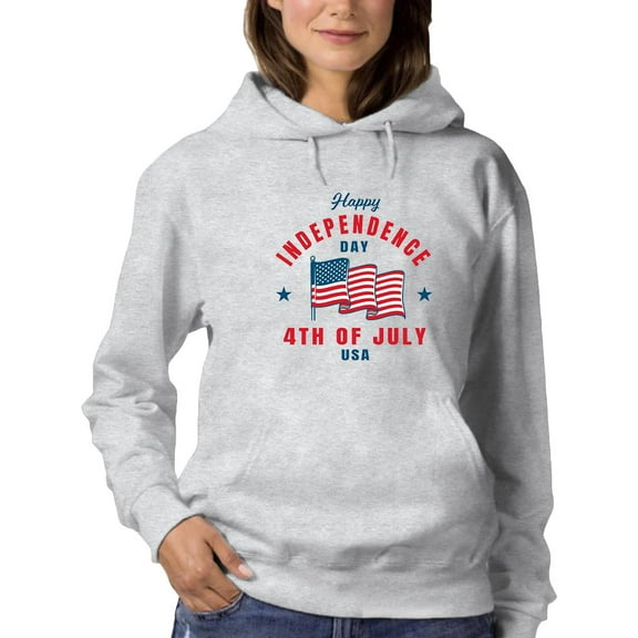 Independence Day Waving Flag Hoodie Women -Image by Shutterstock, Female x-Large