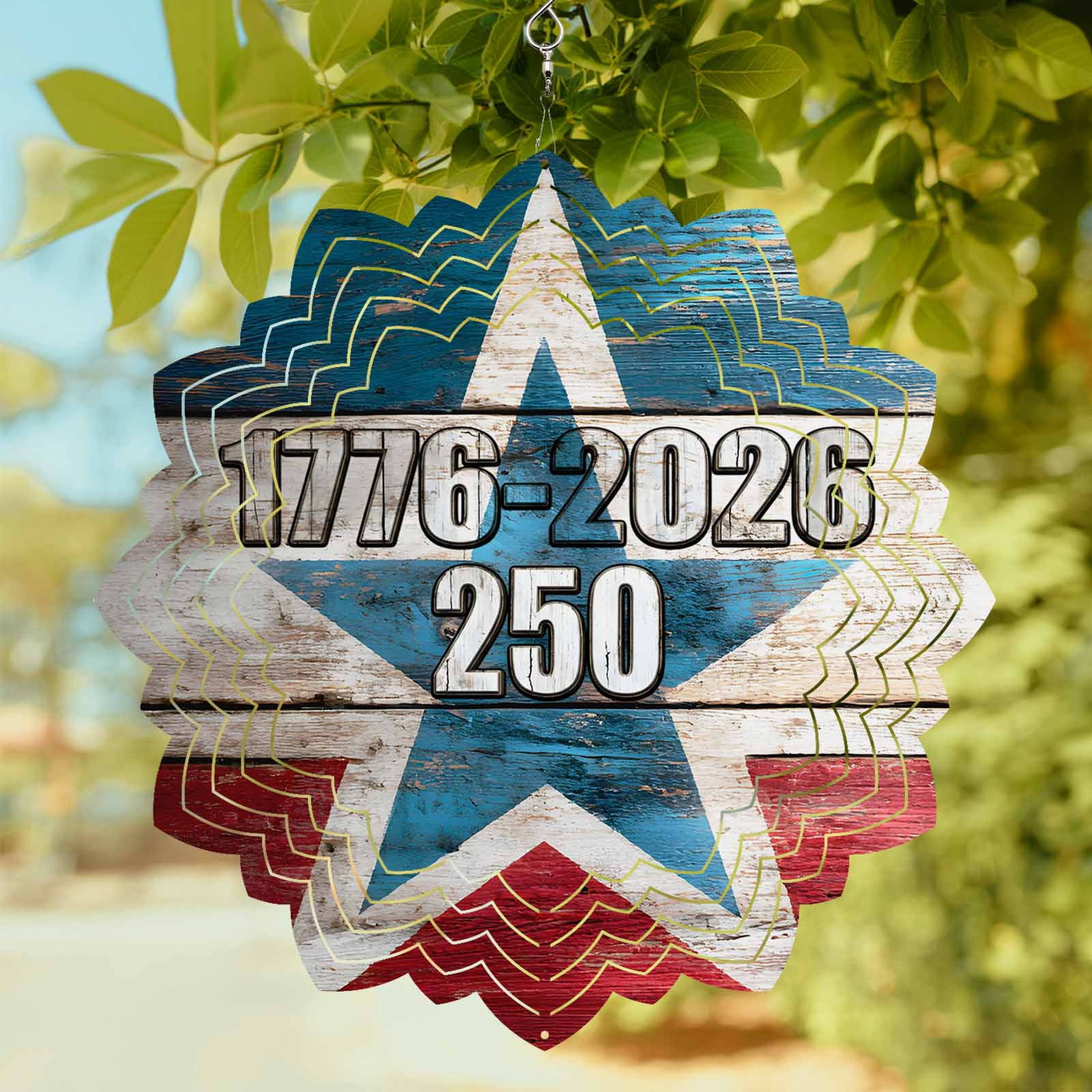 Kinetic Country Independence Day Wind Spinner for Garden Yard 8In, America Years ...