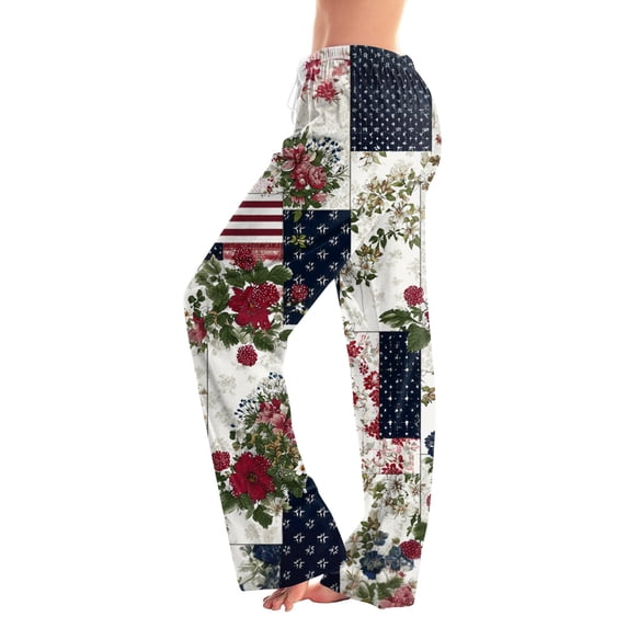 Independence Day Womens Pajama Pants Drawstring Stretch Funny Stars Print Pjs Casual 250th Anniversary Elastic Waist Pajama Pants