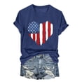 thumbnail image 1 of Independence Day Womens Tops USA Flag V Neck Shirt Women Star and Stripes Graphic Tops Red White and Blue Short Sleeve Tee Summer Patriotic T Shirt, 1 of 3
