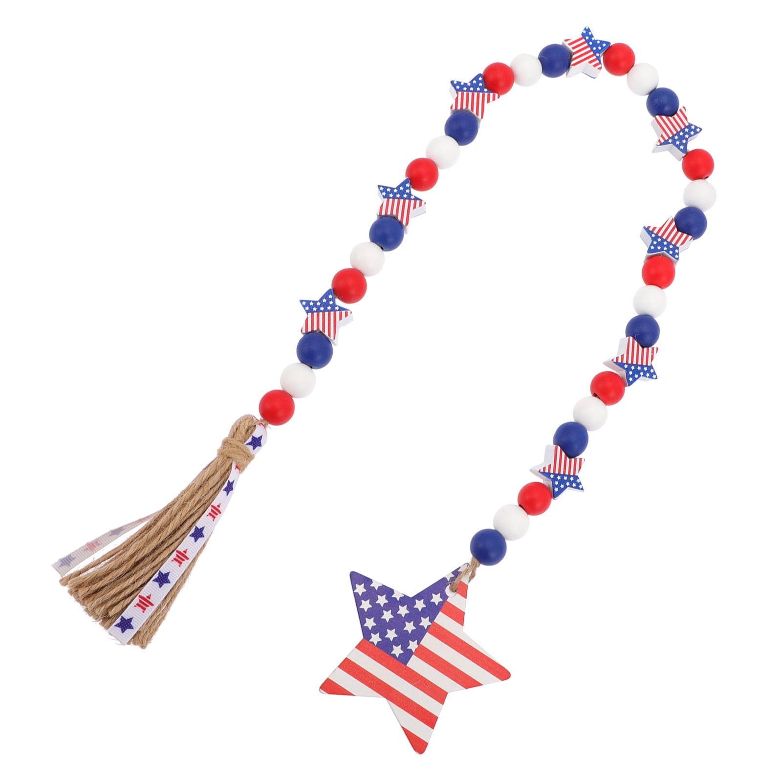 Independence Day Wooden Bead String Home Decor Rope Decor Wood Ornament