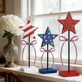 thumbnail image 1 of Independence Day Wooden Five-Pointed Star, Freestanding Tabletop Ornament, Patriotic Handcrafted Artwork, 4th Of July Party Decor for Home Holiday Display, Multicolor A, 1 of 7