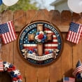 thumbnail image 1 of Independence Day Wooden Sign, Patriotic Star Wall Hanging, USA Flag Round Decor Plaque, Festival Hanging Board for Home, Porch, Door, Yard & 4th of July Celebration, 1 of 6