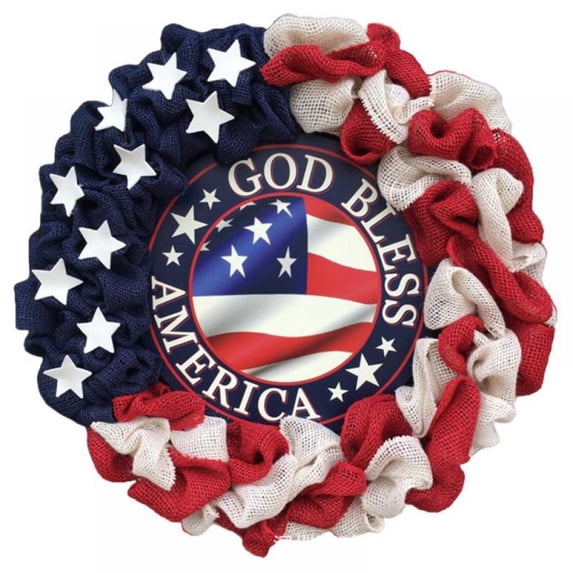 Amazingfashion Independence Day Decorative Wreath Dead branch Blue, 15.75"