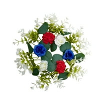 Independence Day Wreath Candlestick 9.84in Plastic Table Decor Multicolor Holiday Arrangement Props for Festive Party Centerpiece Decorations (Multicolor)​