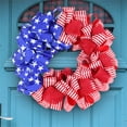 thumbnail image 1 of Independence Day Wreath, Flower Wreath Front Door Independence Day Decoration Flag Wreath Decoration Hanging On Home Walls Flower Wreath Porch Holiday Decoration Supplies, 1 of 7