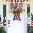 thumbnail image 1 of Independence Day Wreath For Front Door, American Flag Patriotic Wreath With Flower Basket Design, 4Th Of July Decorative Wreath For Wall Window Porch Decor, 1 of 7