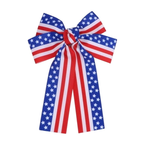 Independence Day Wreath Small Bows Decor, Patriotic Ribbon Bows for Door, Window, Wall and Wreath Embellishment, Mini Red White Blue Bows for 4th Of July and Memorial Day Party