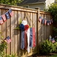 thumbnail image 1 of Independence Day Wrought Iron Triangle Wall Hanging Patriotic Artificial Flower Ribbon Decor 18.9In 4th Of July Front Door Porch Wall Fireplace Home Party Decoration for Farmhouse Holiday Mantel, 1 of 6