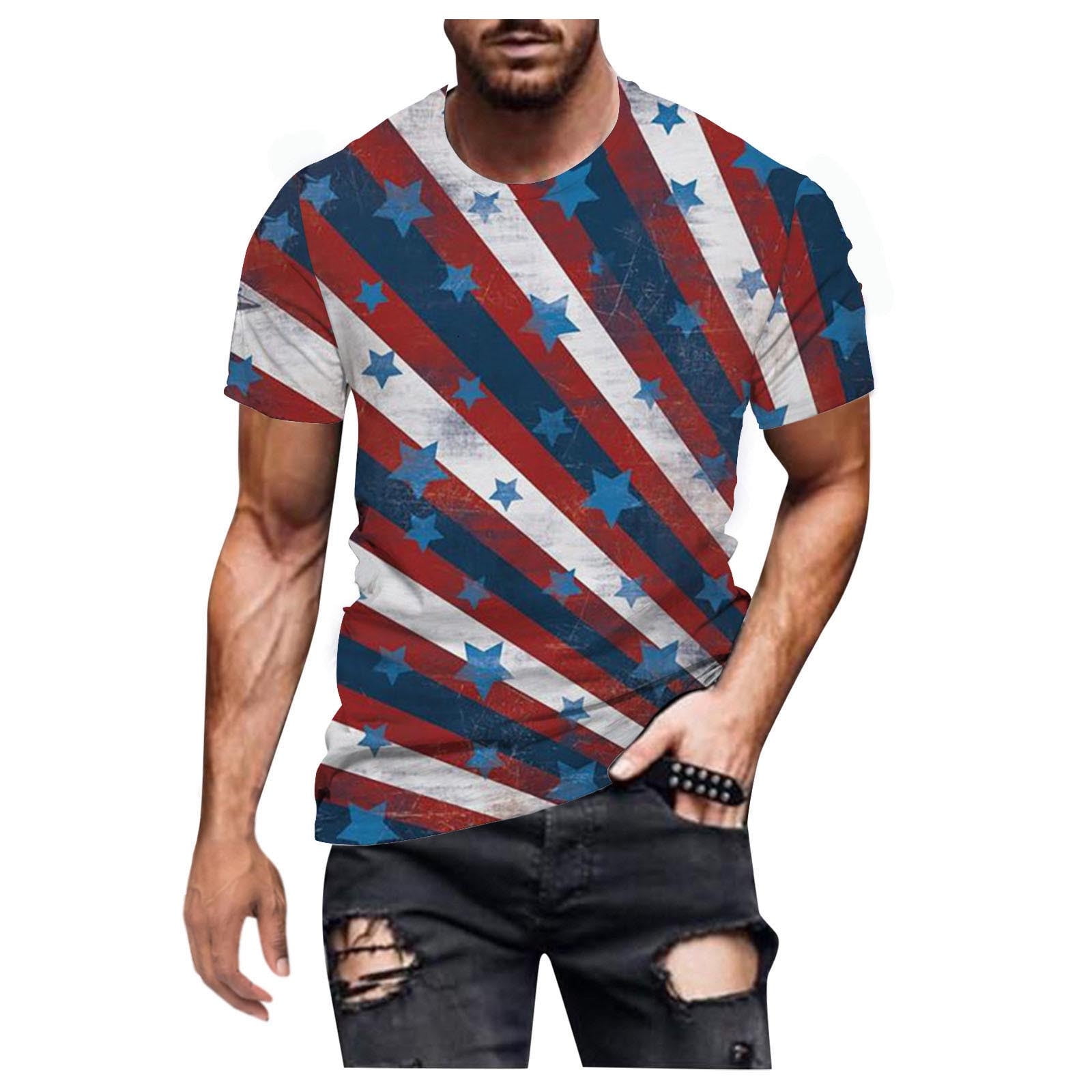 Independence Day Youth Popular Men's Short Sleeved T Shirt Tee Shirts ...