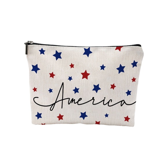 Independence Day Zipper Pouch, Stars and Stripes Travel Toiletry Bag, Multi-functional Storage Bag Perfect for Holiday Party and Practical Gift