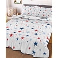thumbnail image 1 of Independence Five-pointed Star Shining Twin XL Size Down Alternative Comforter,Lightweight Comforter Quilt Bedding Set with Pillow Shams White American Flag Day Bed Comforter Duvet Insert 68"x98", 1 of 7