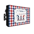 thumbnail image 1 of Independence Gnomes Cerebration Welcome Outdoor TV Cover 60 to 65 Inch Waterproof, Blue Red White Buffalo Plaid 600D Oxford TV Covers with Zipper, Outside Flat TV Screen Protector 58"Wx37"Hx4.5"D, 1 of 7