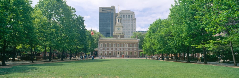 Independence Hall Philadelphia Pennsylvania Canvas Art - Panoramic Images (27 x 9)