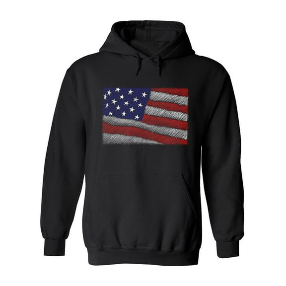 Independence Usa Freedom Flag Hoodie Men -Image by Shutterstock, Male Large