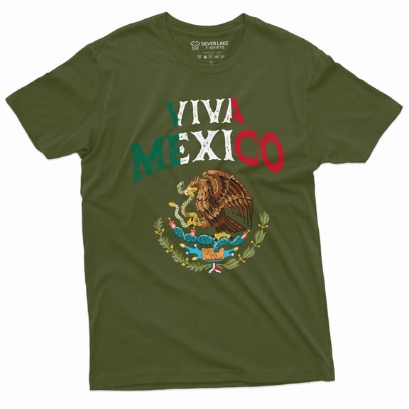 Independencia De Mexico Shirt Mexico Patriotic Shirt Viva Mexico Shirt Mexican Festival Tee (Small Military Green)