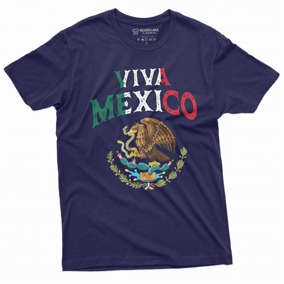 Independencia De Mexico Shirt Mexico Patriotic Shirt Viva Mexico Shirt Mexican Festival Tee (X-Large Navy Blue)