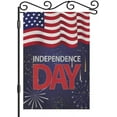 thumbnail image 1 of Independense Day Burlap Garden Flag Double Sided Premium Fabric Fourth of July Fireworks Background Usa Independence Day Outdoor Decoration Banner for Yard Lawn 12.5" x 18", 1 of 6