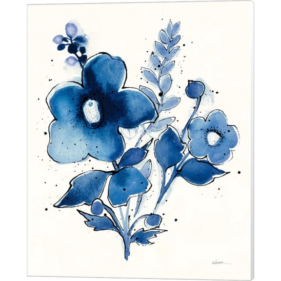 Independent Blooms Blue IV by Shirley Novak, Canvas Wall Art, 16W x 20H