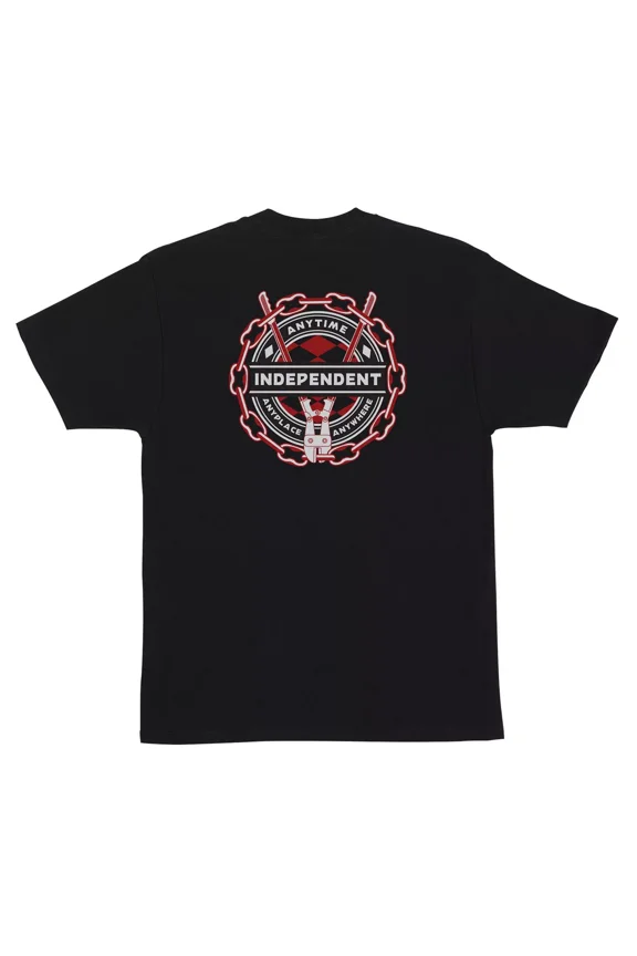 Independent Skateboard T-Shirt Anytime Anywhere Chain Black