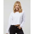 thumbnail image 1 of Independent Trading B03176003 Womens Lightweight Crop Crewneck Sweatshirt, White - Small, 1 of 5