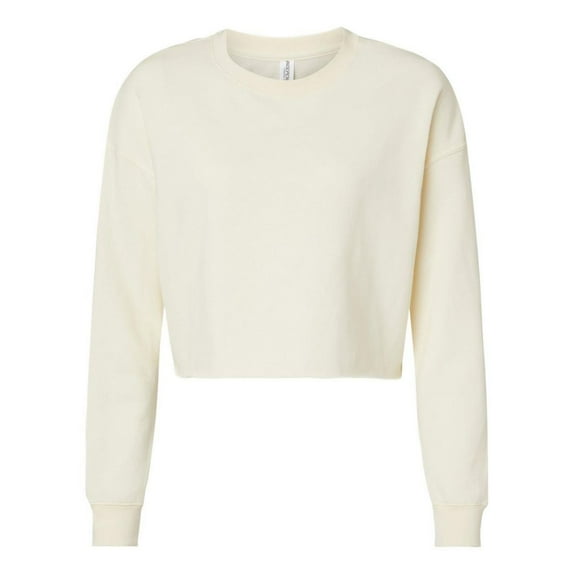 Independent Trading B03176244 Womens Lightweight Crop Crewneck Sweatshirt, Bone - Medium