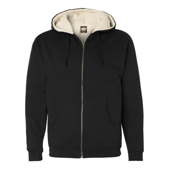 ITC EXP40SHZ Men's Sherpa Lined Full-Zip Hooded Sweatshirt - Black/ Natural - X-Large