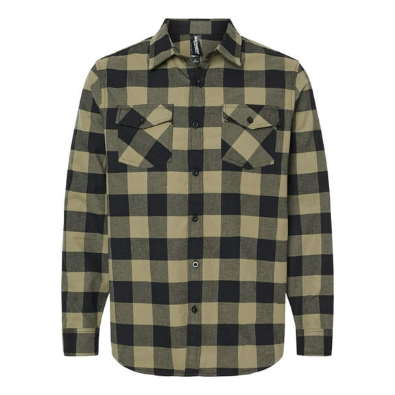 Independent Trading Co. EXP50F Mens Flannel Shirt-Olive/Black-M