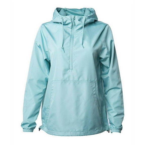 Independent Trading Co. EXP54LWP Lightweight Pullover Windbreaker Anorak Jacket-Aqua-XXS