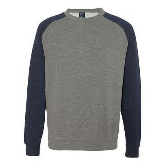 Independent Trading Co. Fitted Raglan Sweatshirt IND30RC Gunmetal Heather/ Classic Navy Heather M