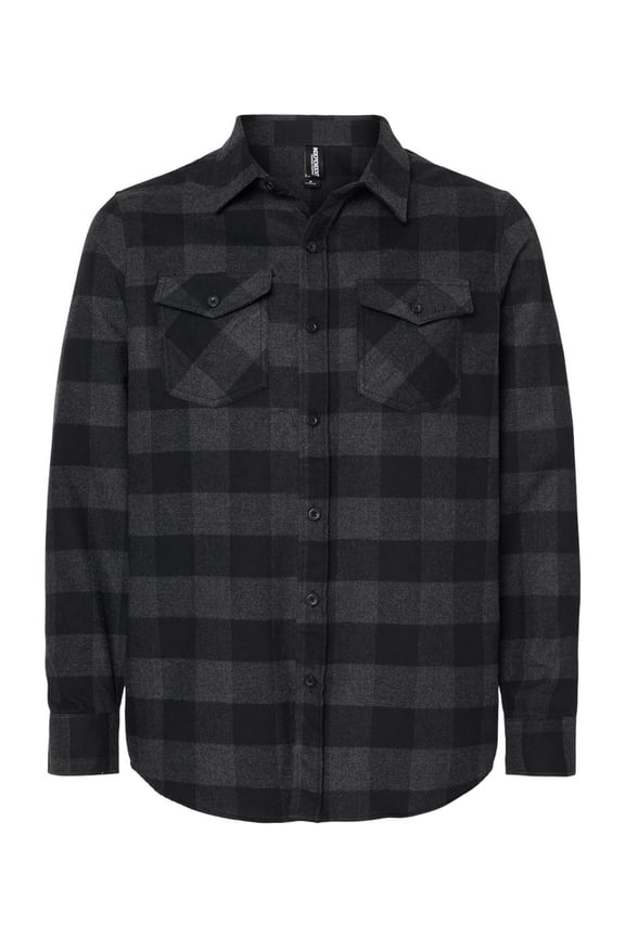 Flannel Shirt, Charcoal Heather/ Black - XL
