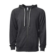 Independent Trading Co. Icon Unisex Lightweight Loopback Terry Full-Zip Hooded Sweatshirt SS1000Z Charcoal Heather XL