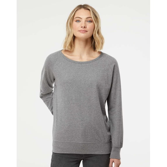 Independent Trading Co. Juniors’ Heavenly Fleece Lightweight Sweatshirt SS240 Gunmetal Heather L