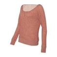 thumbnail image 1 of Independent Trading Co. Juniors' Wide Neck Sweaterfleece Crew PRM2400 Picante Heather XS, 1 of 3