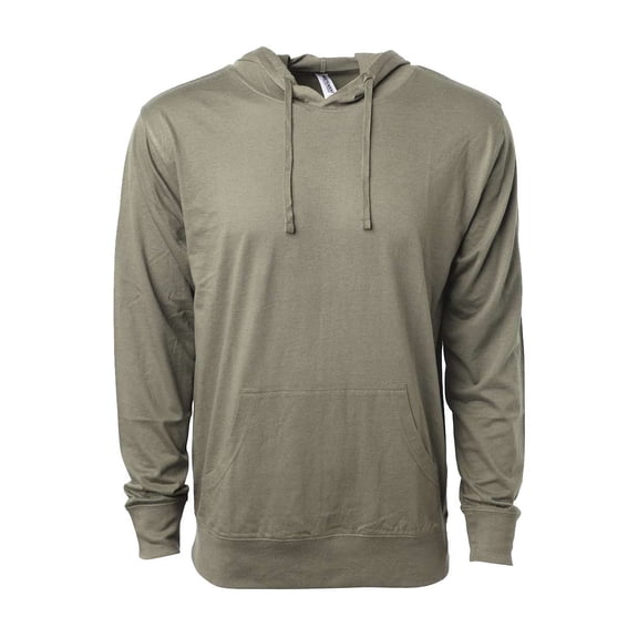 Independent Trading Co. Lightweight Hooded Pullover T-Shirt, Olive - L