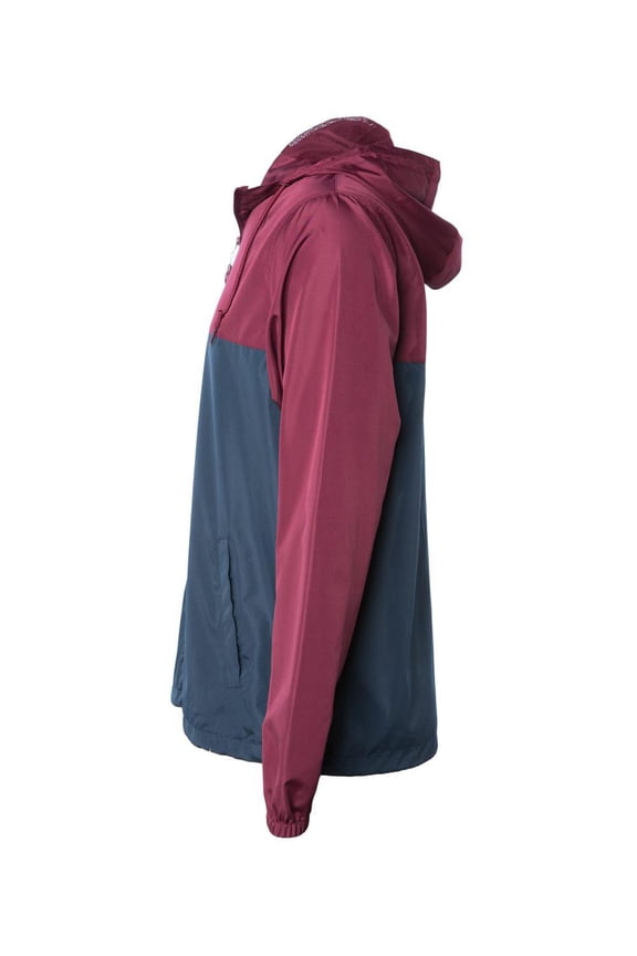 Independent Trading EXP54LWZ Lightweight Windbreaker Jacket-Maroon/Classic Navy-MD