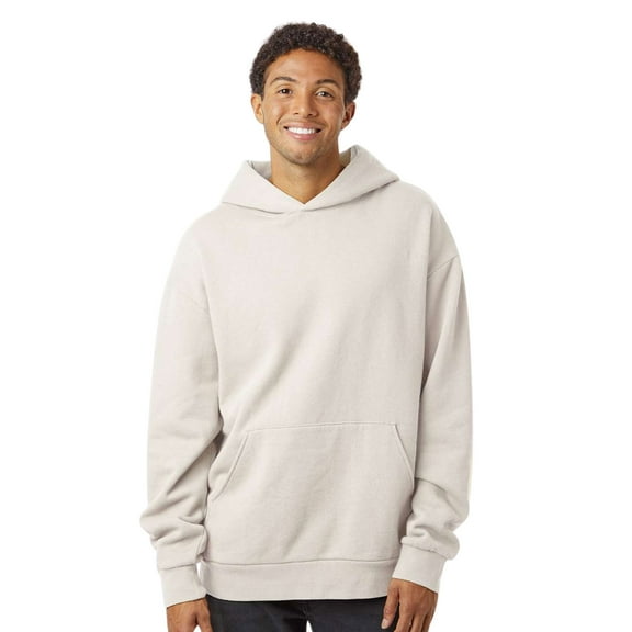 Independent Trading Co Men's Avenue Hooded Sweatshirt 80/20 Cotton/Polyester Cozy Essential Plain Hoodie (Ivory, L)